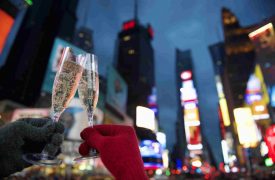 Foto de pessoa no ano novo da times square